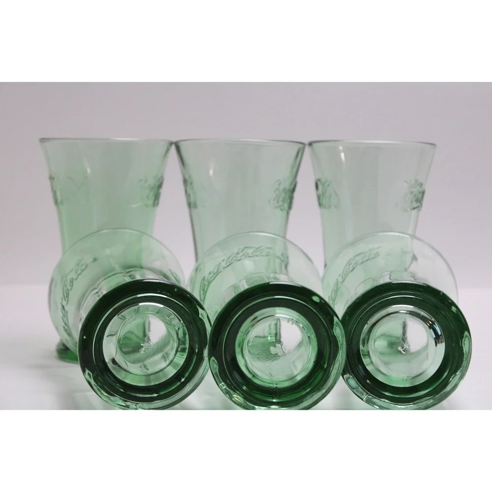 Vintage Coca-Cola Green‎ Glass Tumbler Set 6 Retro Collector Drinkware
